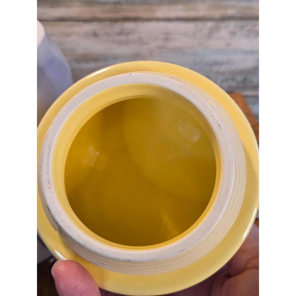 Rae Dunn Mama Chicks Kitchen Ceramic Canister White with Yellow Lid Farmhouse - Picture 9 of 13